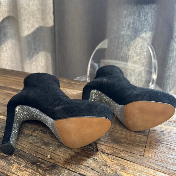 MIU MIU Silver Suede Heels Size 38 - Picture 2 of 3
